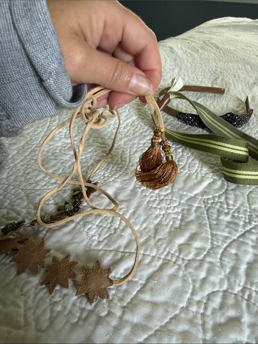 Free People (the green stretchy is JCREW) Hair Accessory Set